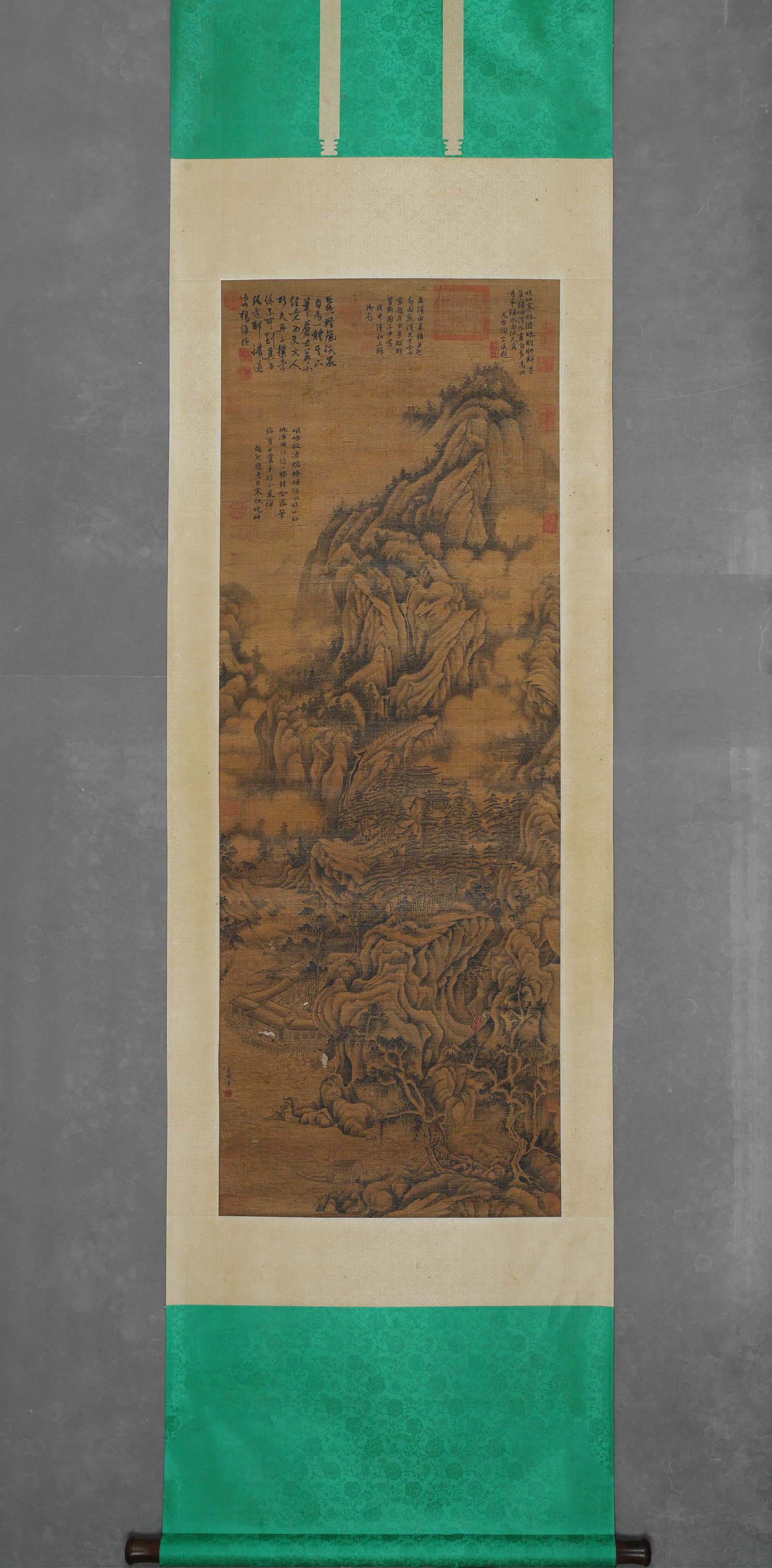 JU RAN, ATTRIBUTED TO, CLOUD MOUNTAINS AND PAVILIONS, HANGING SCROLL (1 of 10)
