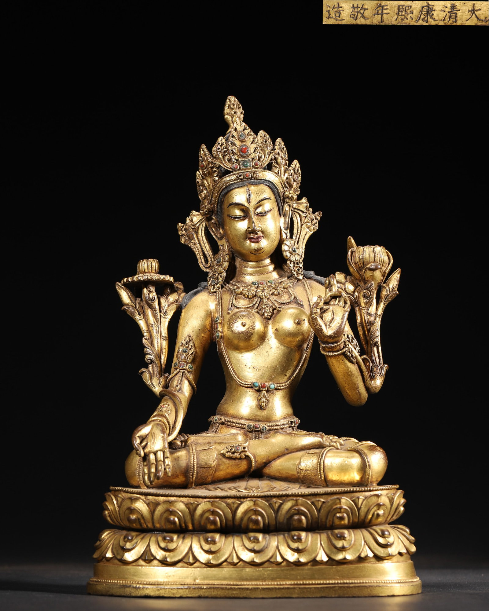 A GILT-BRONZE FIGURE OF WHITE TARA (1 of 8)