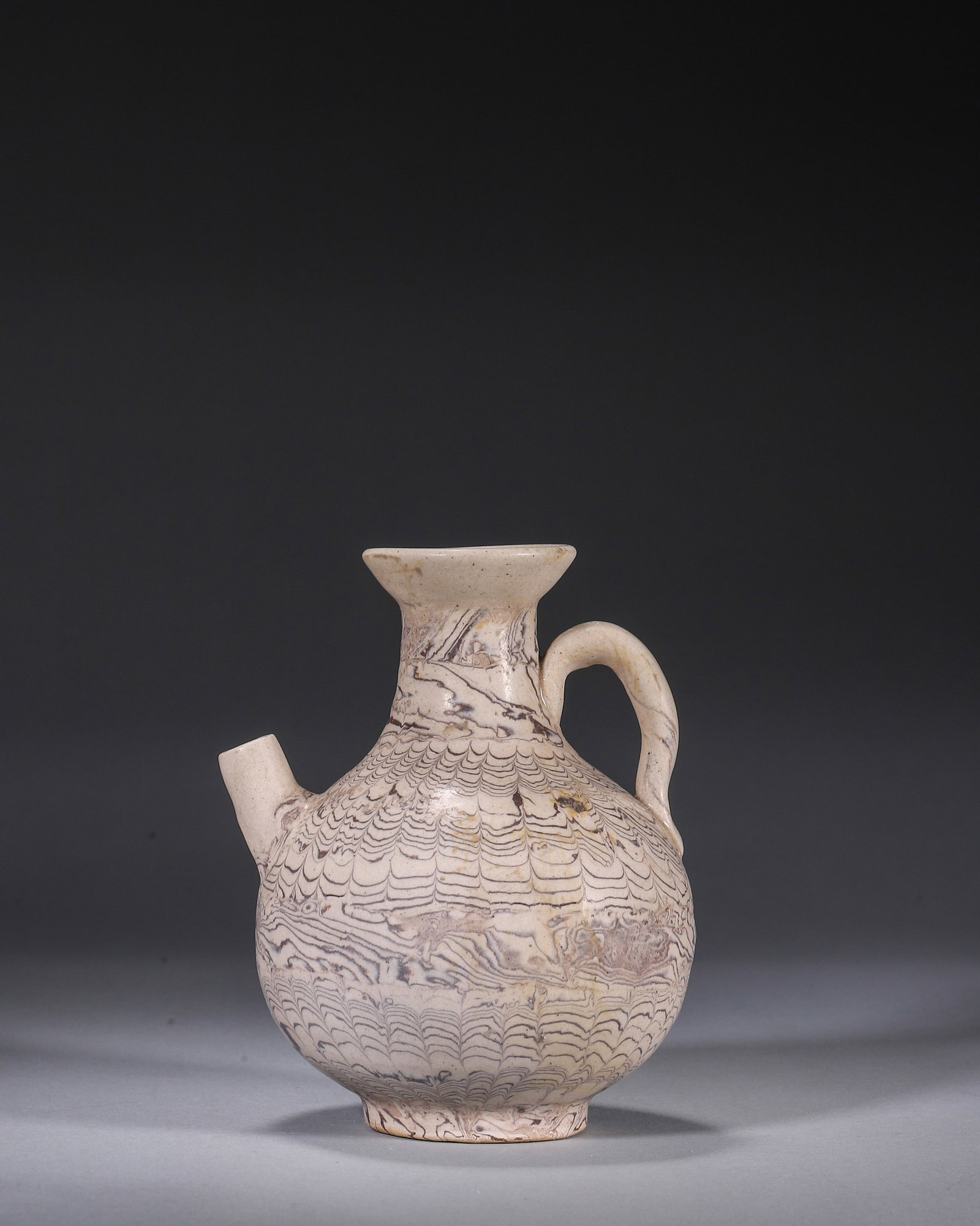 A MARBLED-CLAY EWER - 2