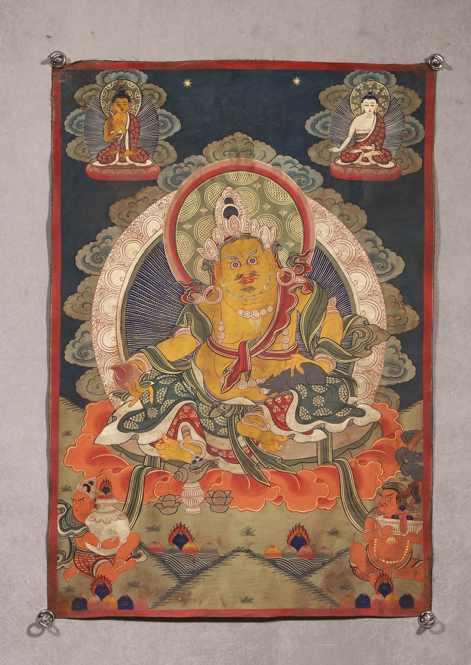 A THANGKA OF YELLOW JAMBHALA (1 of 10)