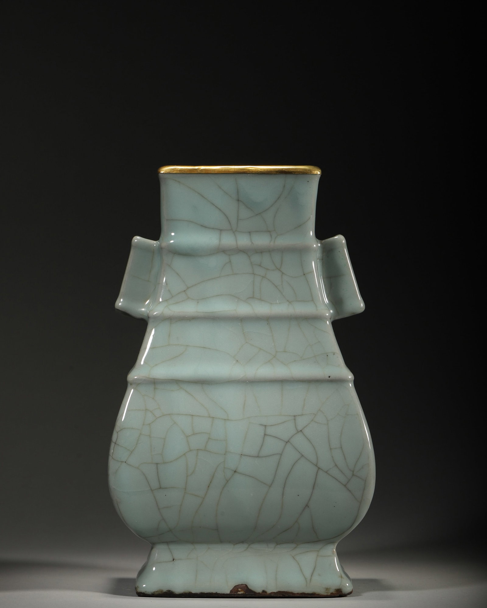 A GUAN-TYPE CELADON VASE WITH LOOP HANDLES - 2