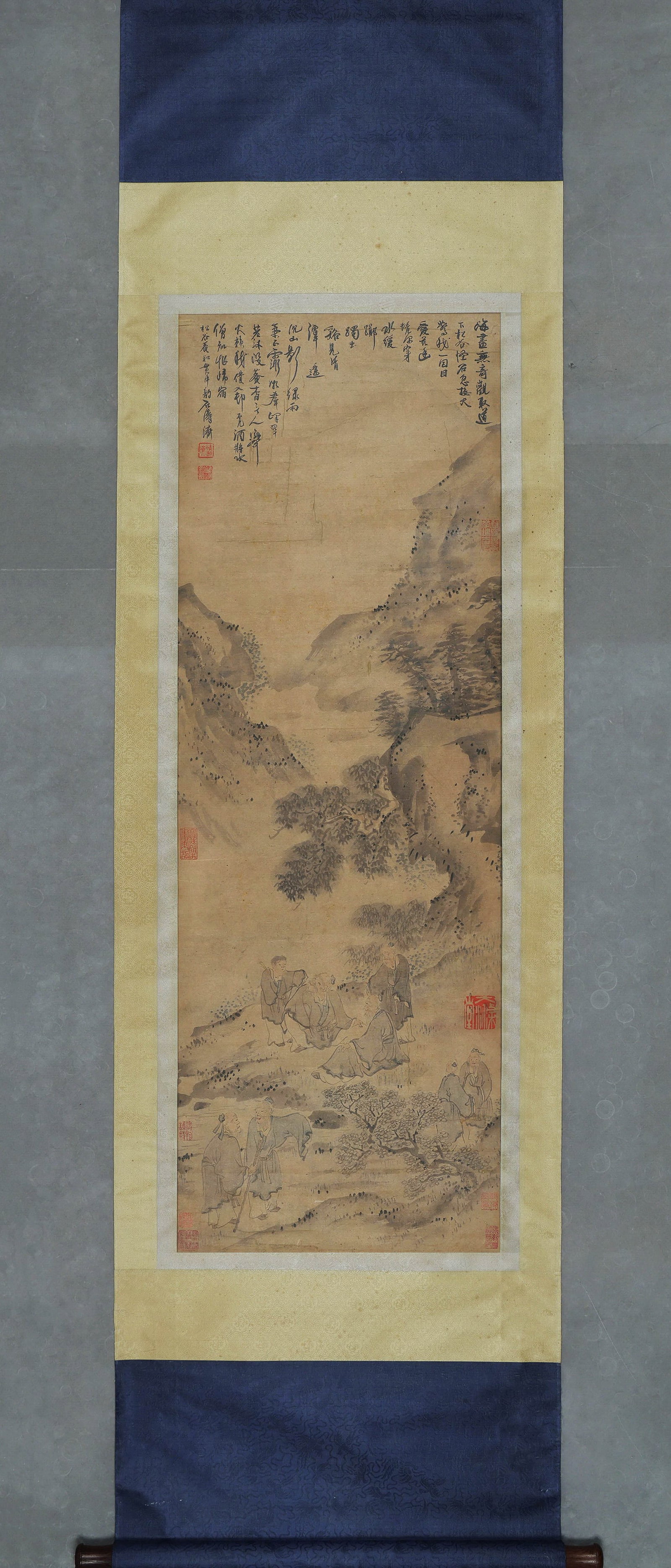 SHITAO, ATTRIBUTED TO, SCHOLARS IN A MOUNTAIN STREAM, HANGING SCROLL (1 of 7)