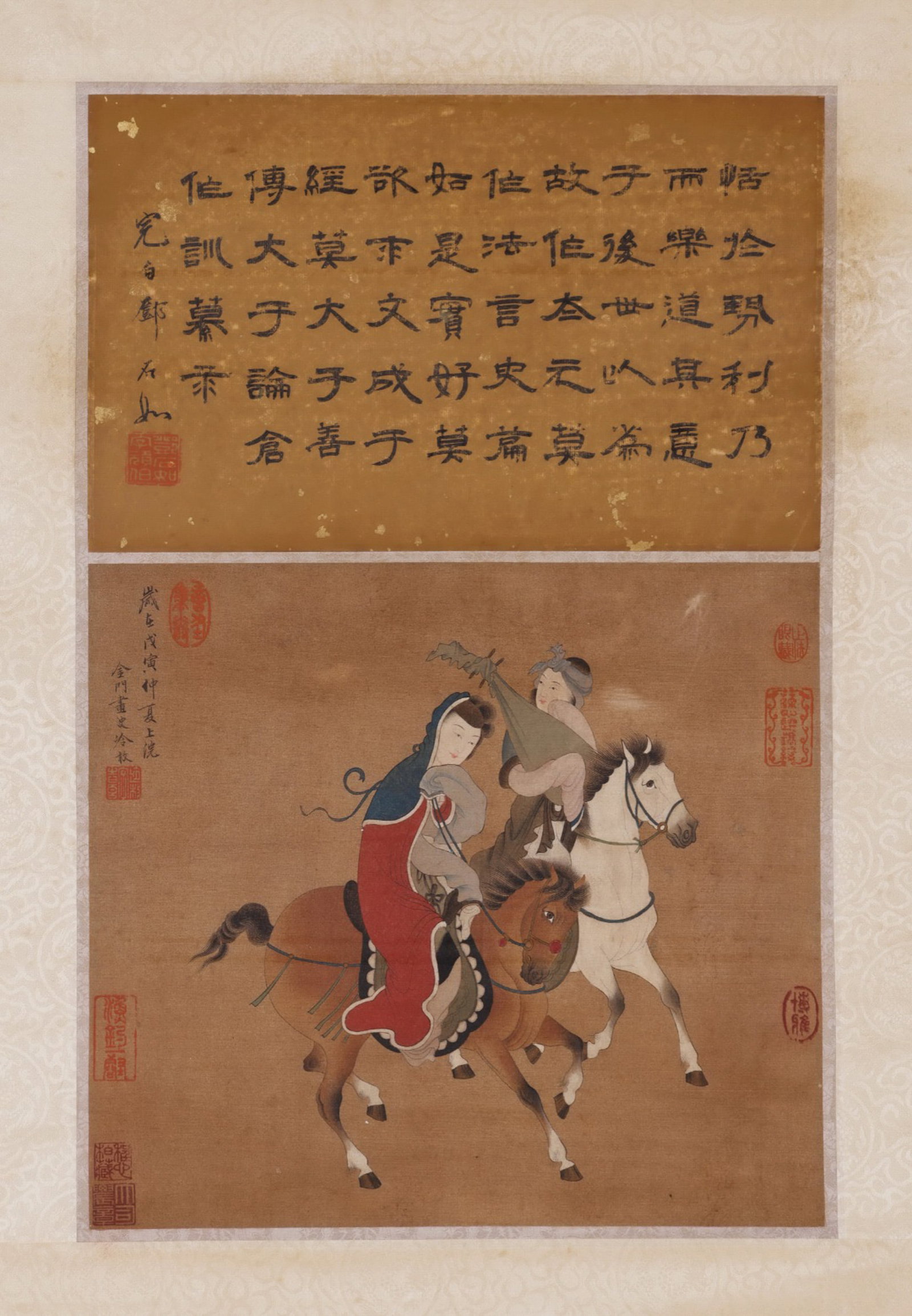 LENG MEI, ATTRIBUTED TO, WEN JI RETURNING TO HAN, HANGING SCROLL (1 of 9)