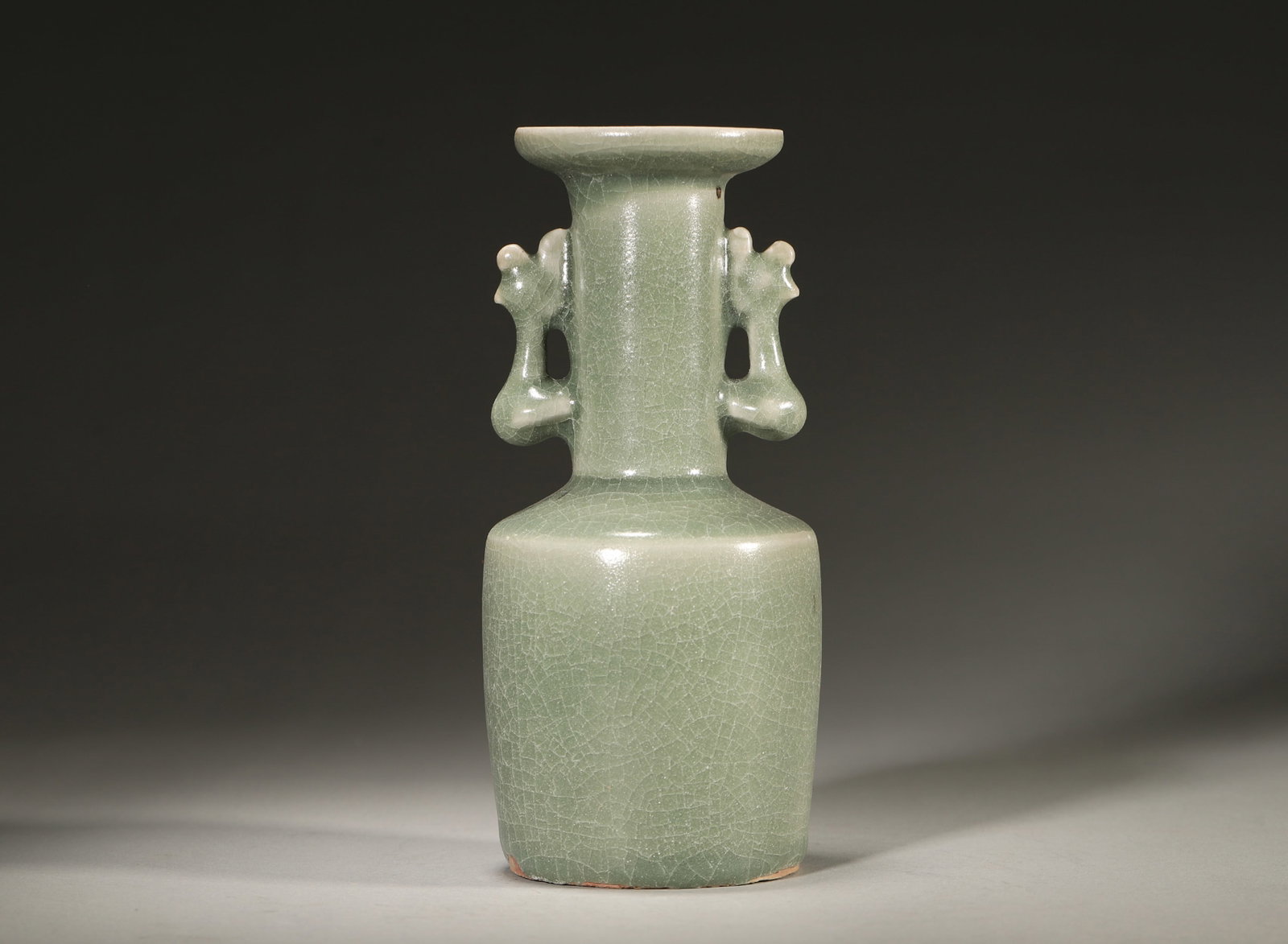 A LONGQUAN-TYPE CELADON PHOENIX-HANDLED VASE (1 of 5)