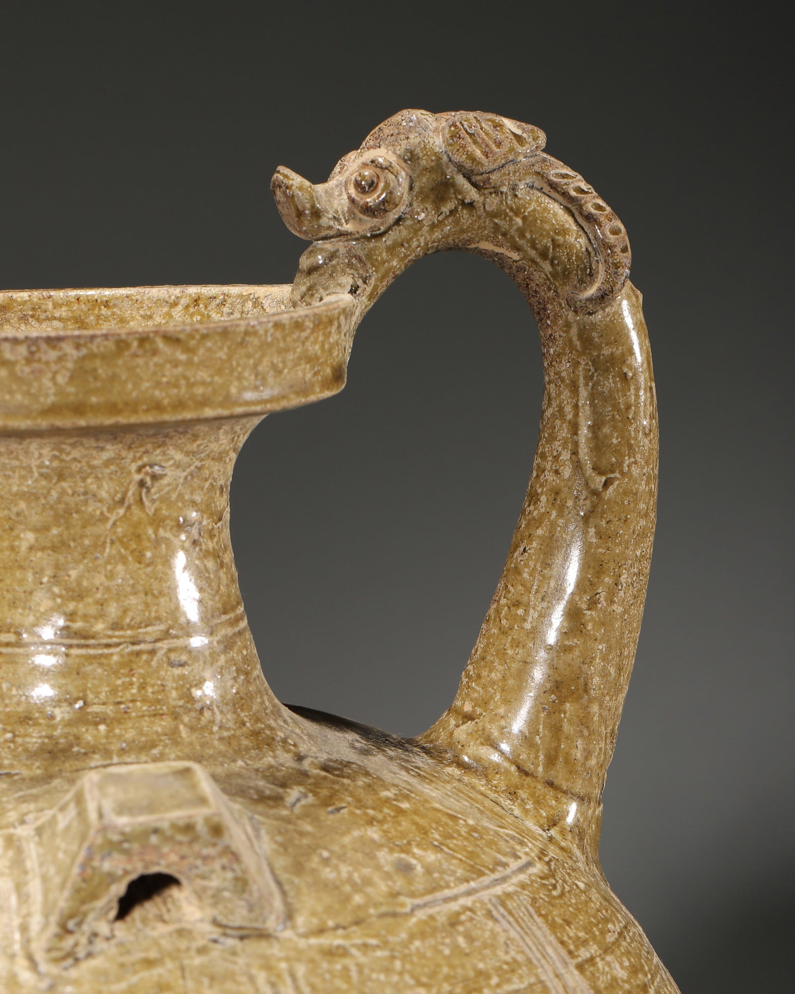 A GREEN-GLAZED EWER - 6