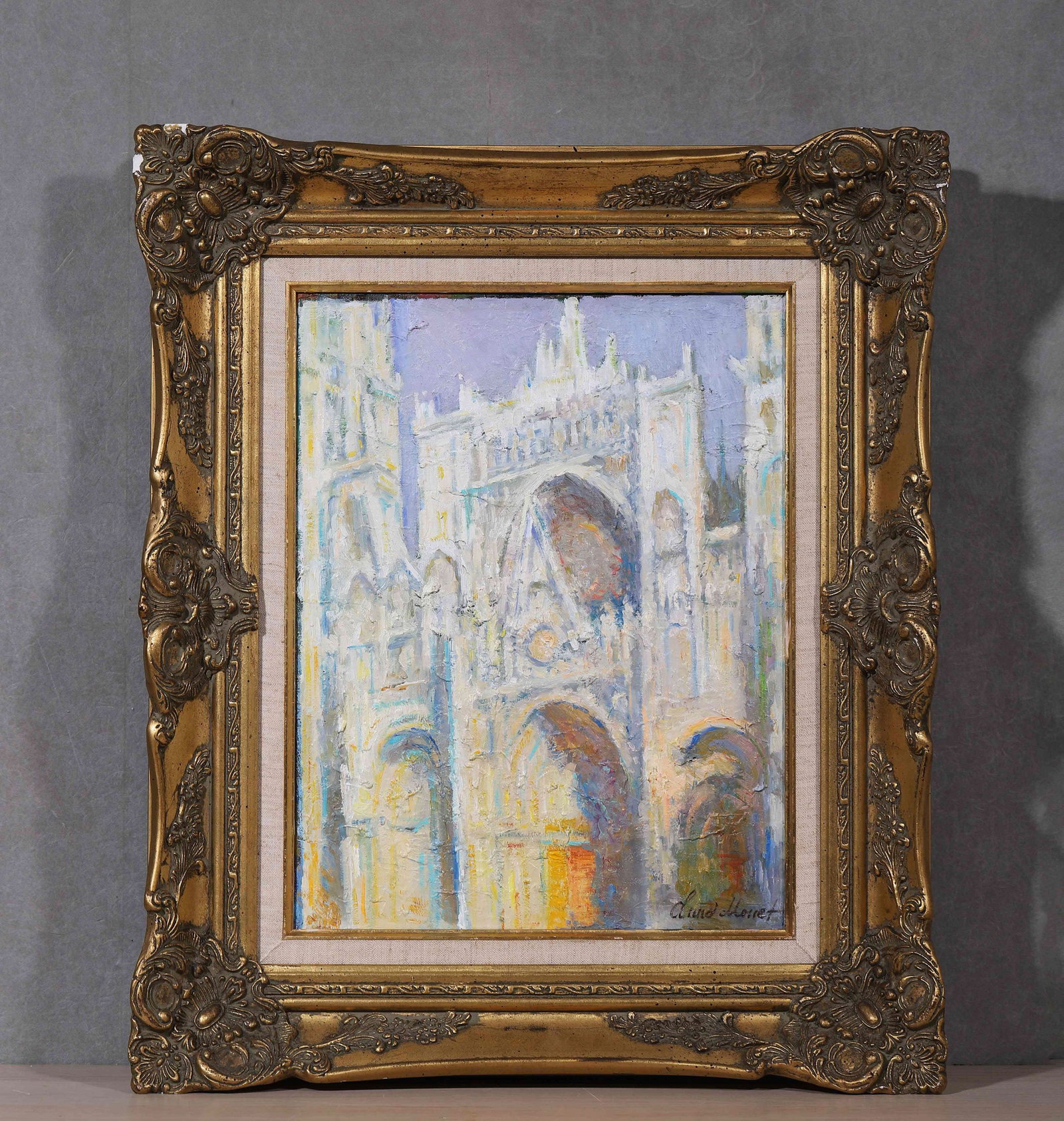 CLAUDE MONET, ATTRIBUTED TO, OIL ON CANVAS: Attributed to Claude Monet. Oil on canvas, framed. Dimensions: Image: 40 x 31 cm; Frame: 60 x 50 cm. Note: Claude Monet (1840-1926) was a French Impressionist painter and a central figure in the devel