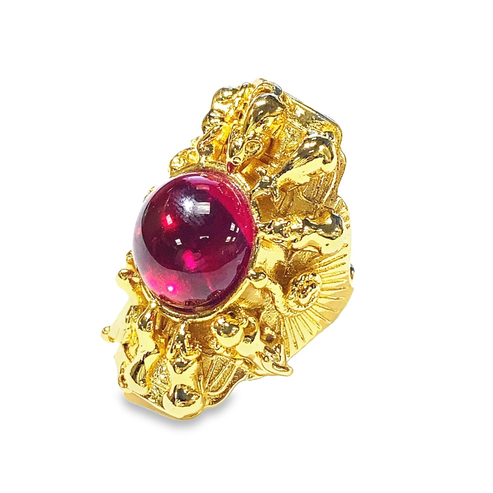 RUBY-RED GEMSTONE RING - 2