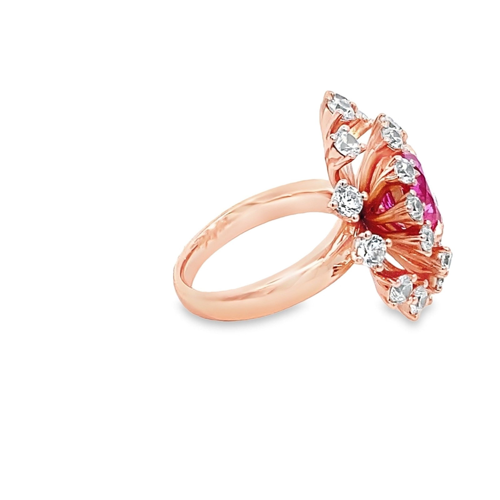 LAB RUBY AND DIAMOND RING - 4