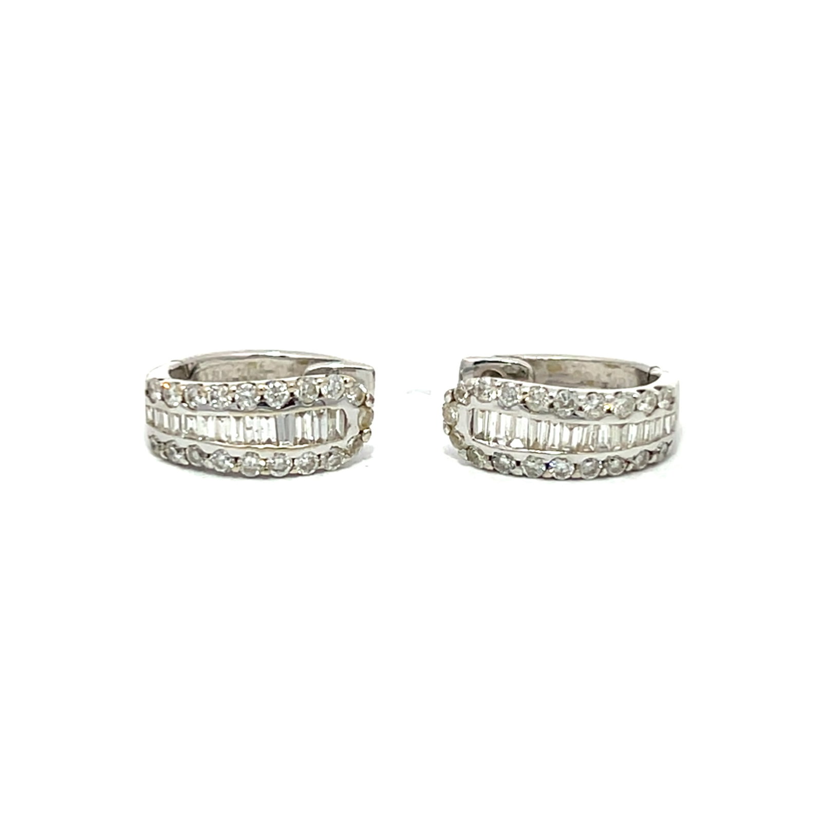 (LOT OF 2) PAIR OF DIAMOND AND 18K GOLD EARRINGS: (lot of 2) Pair of diamond and 18K gold earrings. 0.59"h x 0.39"w (1.5 x 1 cm) (x2)
