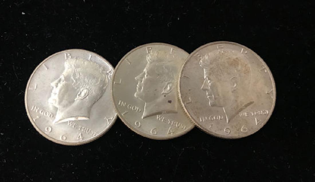 (3) 1964 KENNEDY HALF DOLLARS  *tax exempt* (1 of 1)