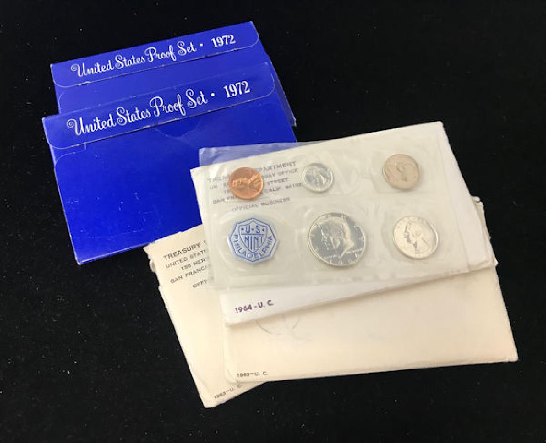 MIXED LOT INCLUDING 1964 U.S. MINT P.C. SET (NO (1 of 1)