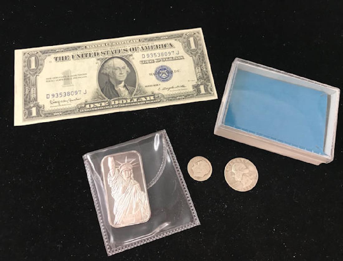 MIXED LOT INCLUDING SERIES 1935 SILVER CERTIFICATE, (1 of 1)