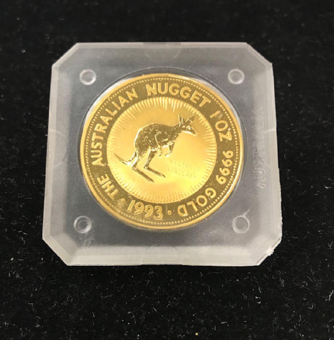 1993 AUSTRALIA KANGAROO $100 GOLD COIN, .999 GOLD,: 1993 AUSTRALIA KANGAROO $100 GOLD COIN, .999 GOLD, 31.10g *tax exempt*