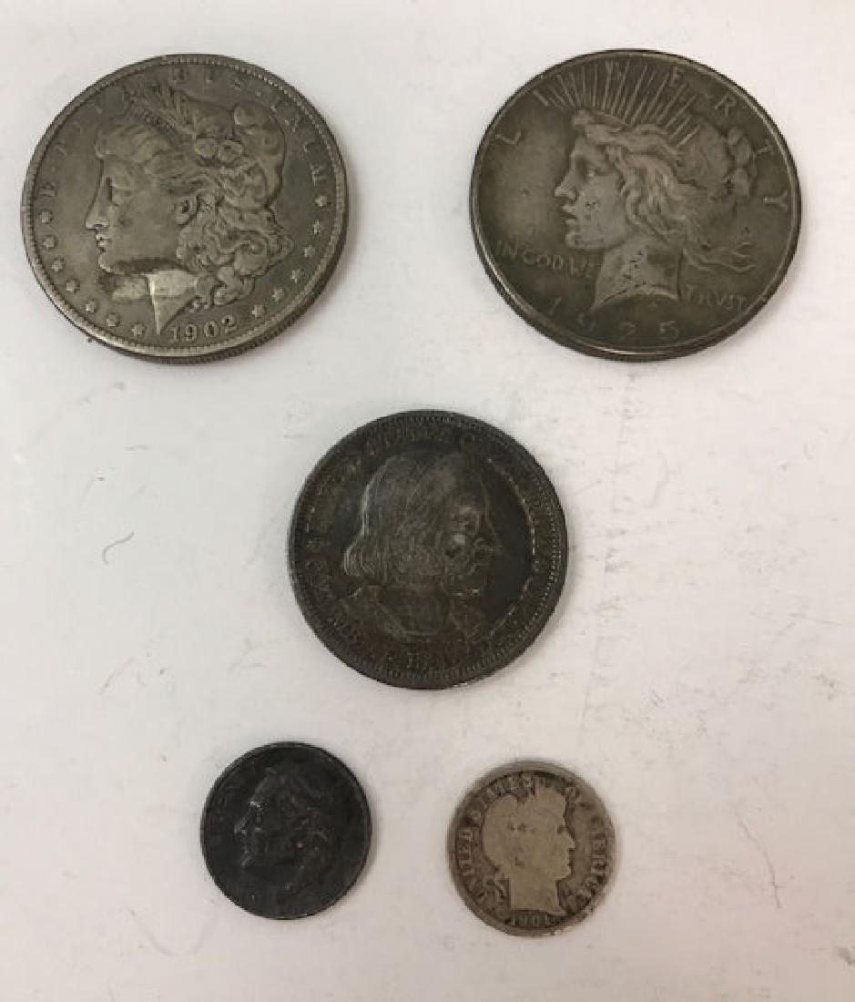 MIXED LOT INCLUDING 1902 MORGAN SILVER DOLLAR, 1925 (1 of 2)