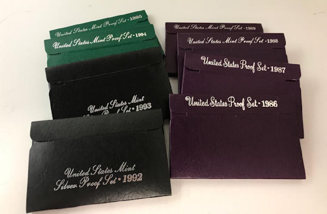 8 U.S. PROOF SETS INCLUDING 1986-1989 AND 1992-1995 (1 of 1)