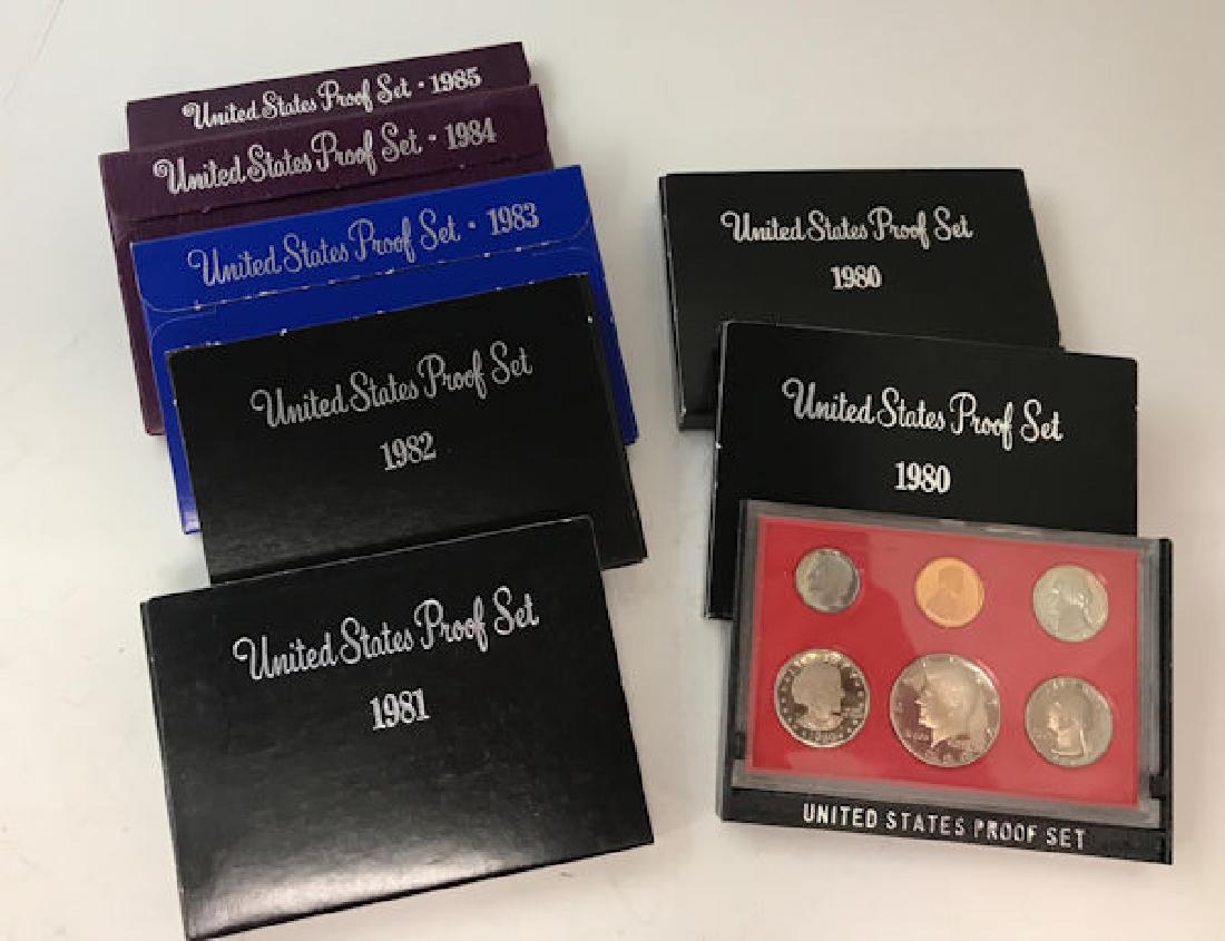 LOT 7 U.S. PROOF SETS INCLUDING (2) 1980 AND 1981-1985 (1 of 1)