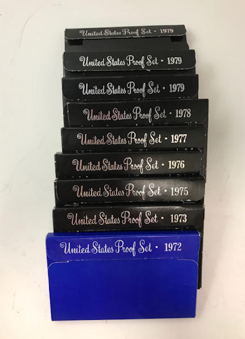 9 U.S. PROOF SETS INCLUDING 1972, 1973, 1975-1978, AND (1 of 1)