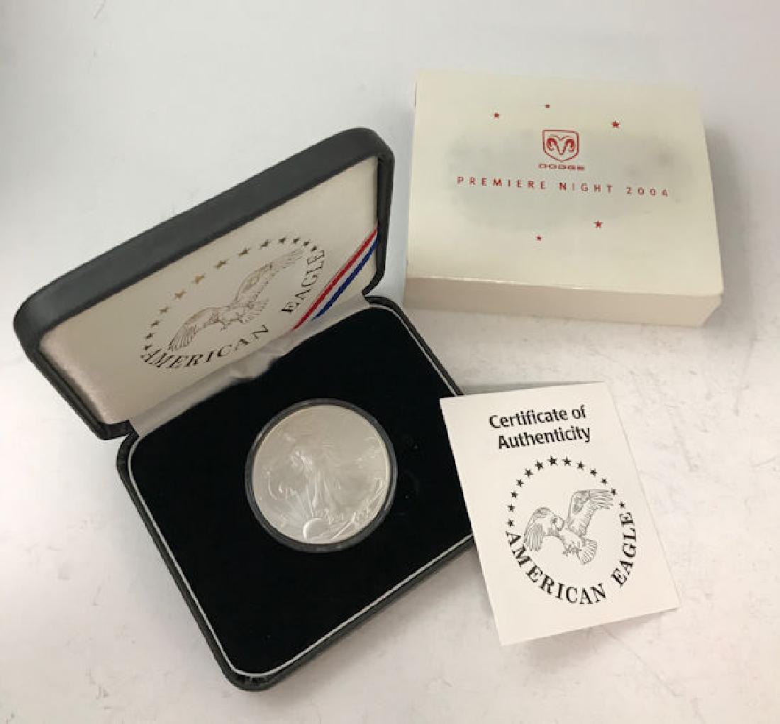 (2) 2004 AMERICAN SILVER EAGLES, 1 OZ. EACH, .999 FINE (1 of 1)
