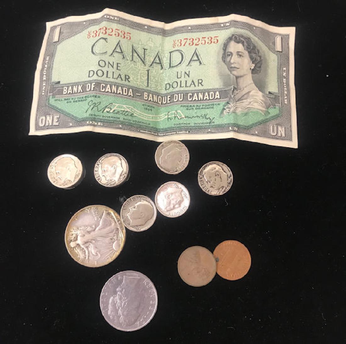 LOT INCLUDING CANADA BANK NOTE, 1941S WALKING LIBERTY (1 of 1)