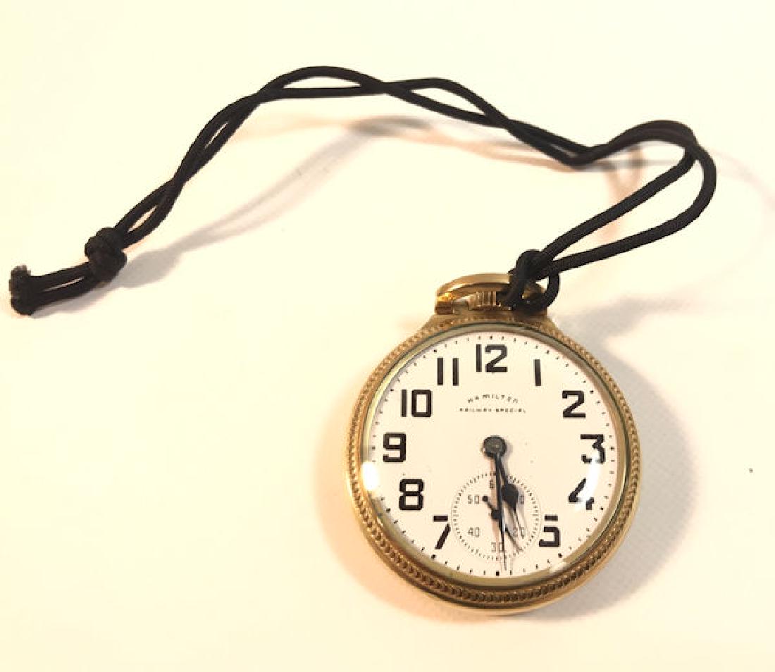 HAMILTON POCKET WATCH ~ "RAILWAY SPECIAL". 2" IN (1 of 3)