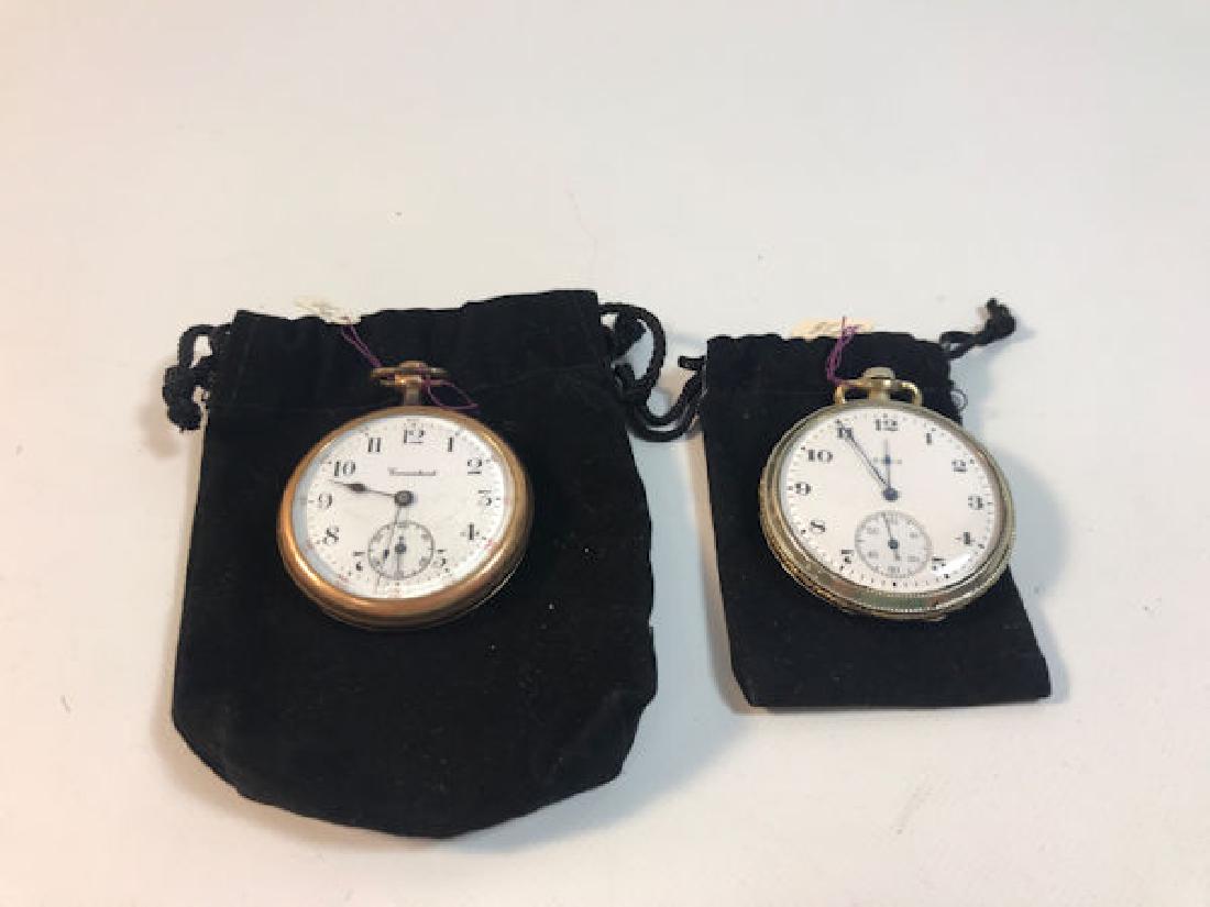 TWO POCKET WATCHES ~ 1.75" FROM CONSISTENT W/WHITE FACE (1 of 7)