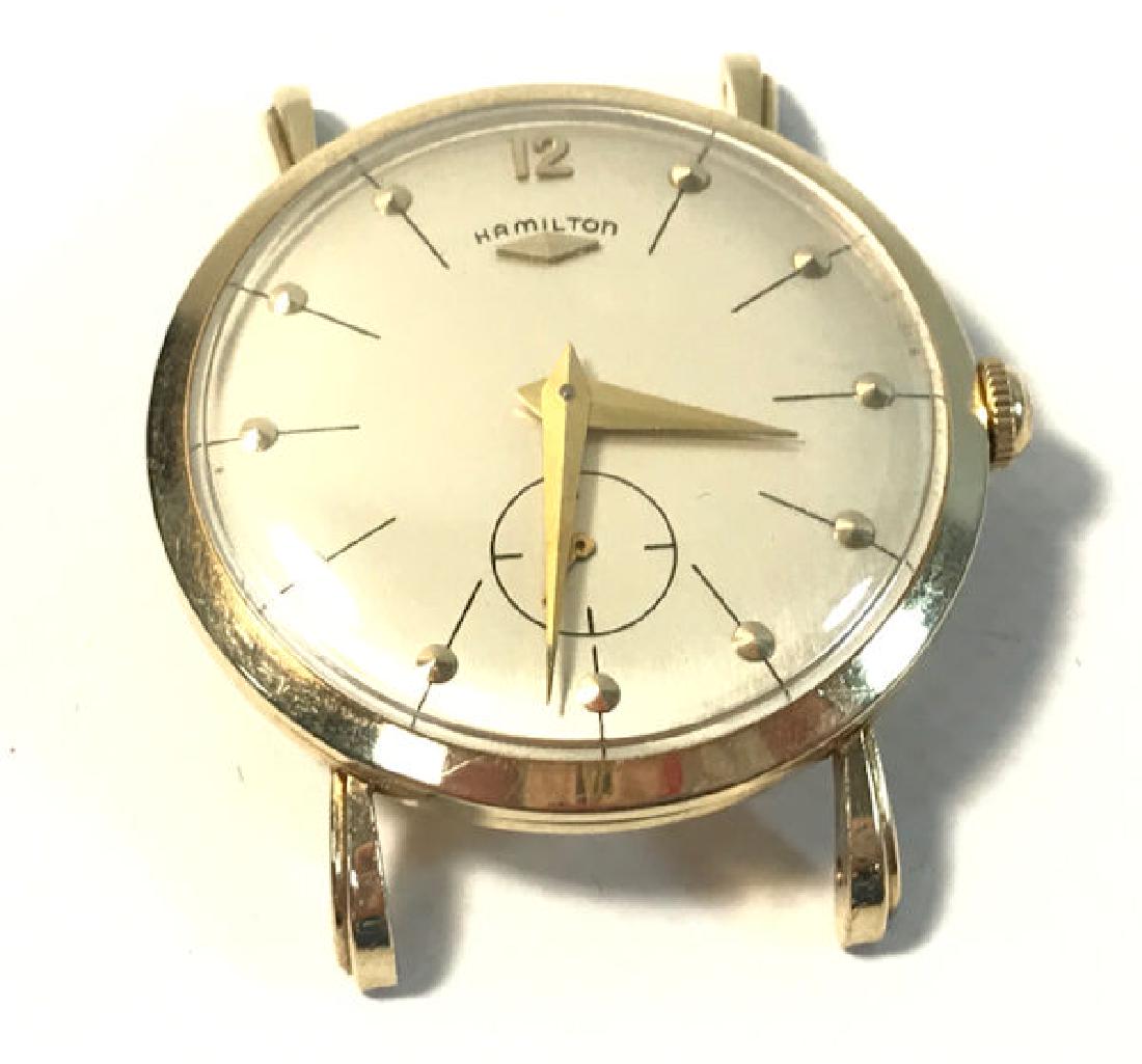 HAMILTON WATCH FACE ~ LOOSE. 14KT GOLD CASE (ENGRAVED). (1 of 2)