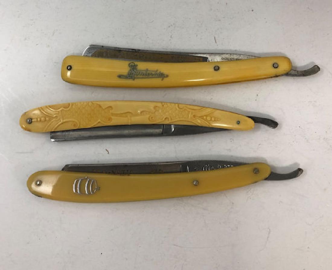 THREE VINTAGE STRAIGHT RAZORS ~ STYLES FROM JOSEPH (1 of 2)