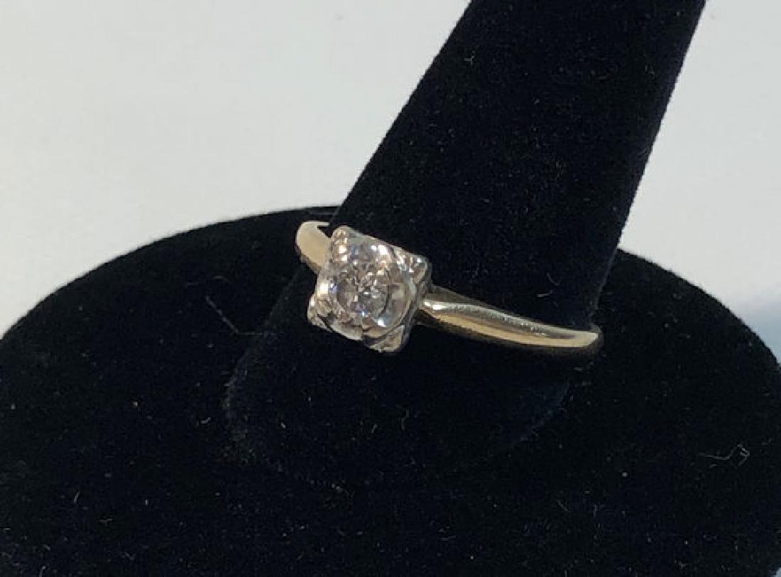 14KT GOLD ENGAGEMENT RING ~ SIZE 7 STRAIGHT SHANK RING. (1 of 6)