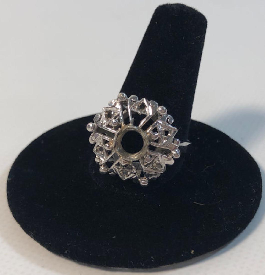 14KT WHITE GOLD RING MOUNT ~ SIZE 8, STRAIGHT SHANK, (1 of 8)