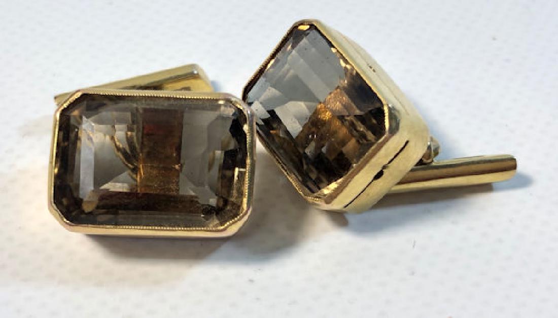 GOLD AND GEMSTONE CUFFLINKS ~ PAIR 9KT GOLD CUFFLINKS (1 of 5)