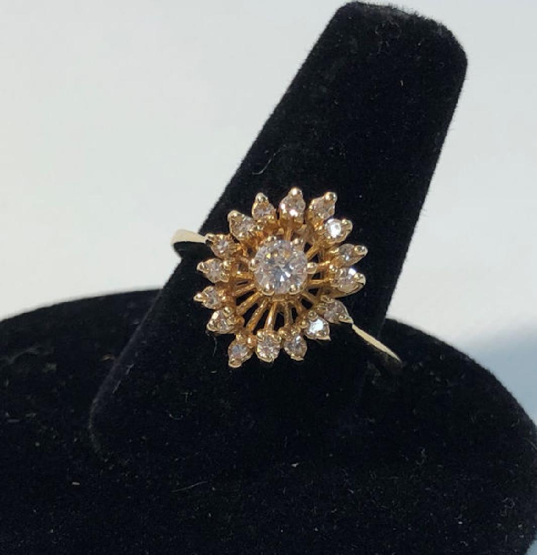 14KT GOLD AND DIAMOND RING ~ SIZE 5.5 TAPERED SHANK (1 of 10)