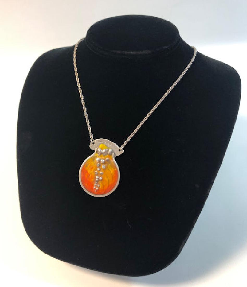 STERLING AND ENAMEL NECKLACE ~ ENGLISH MADE STERLING (1 of 6)