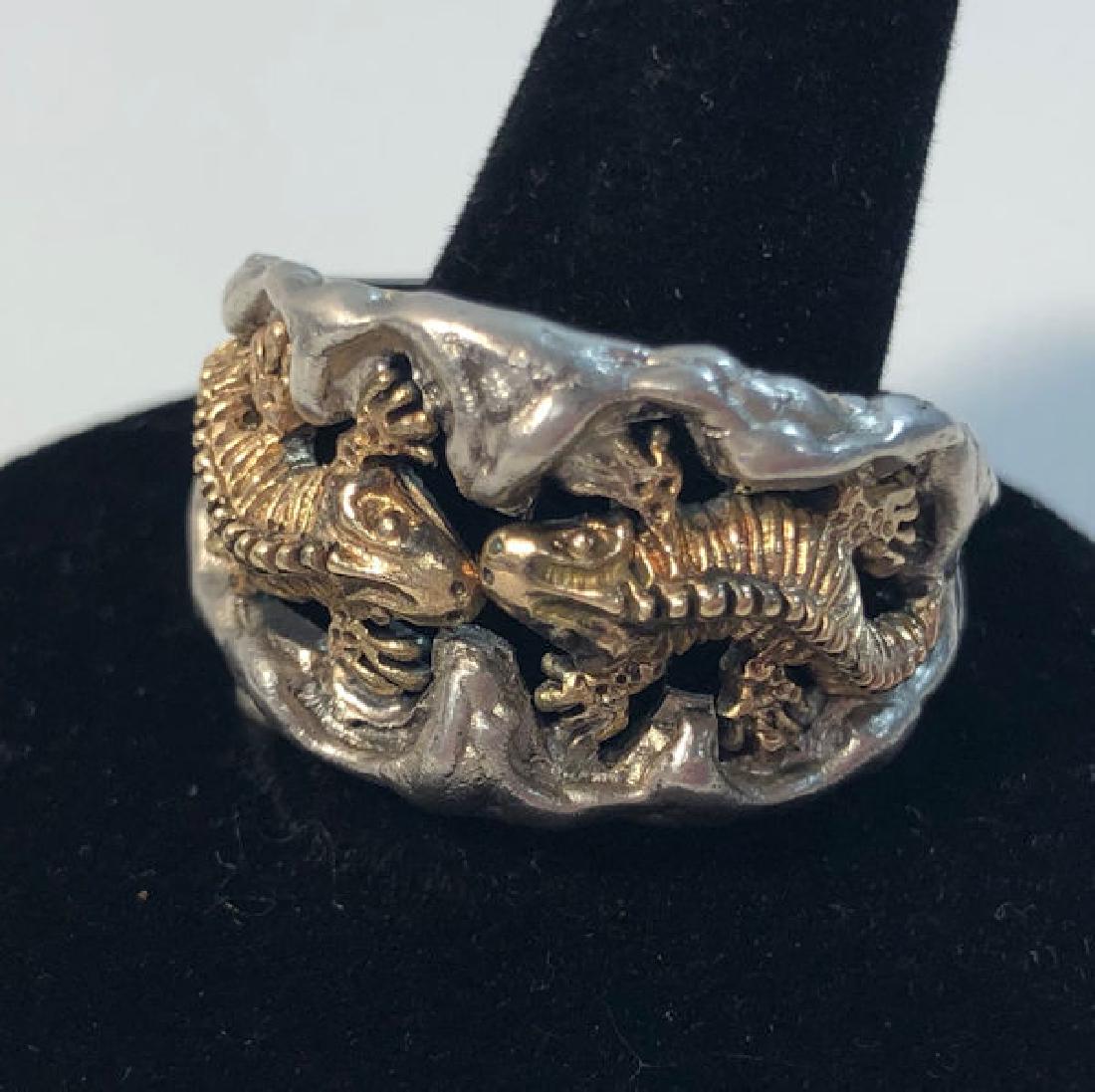 STERLING SILVER ALLIGATOR RING ~ SIZE 11.5 TAPERED (1 of 9)