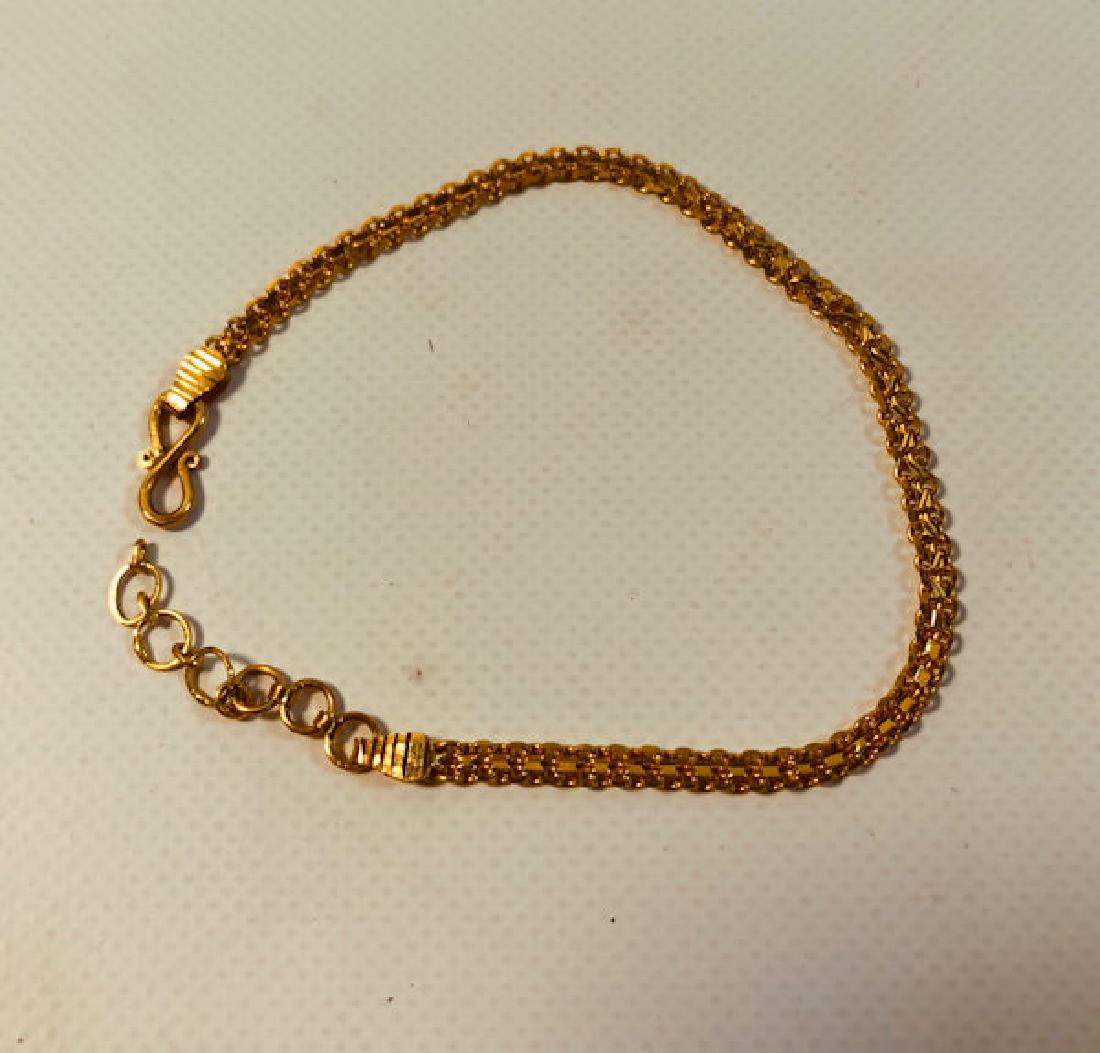 22KT GOLD BRACELET ~ POLISHED FINISH. 7" W/S-HOOK (1 of 3)