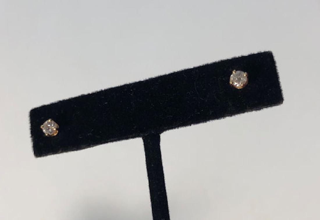 PAIR DIAMOND SOLITAIRE EARRINGS ~ POST/STUD EARRINGS (1 of 4)
