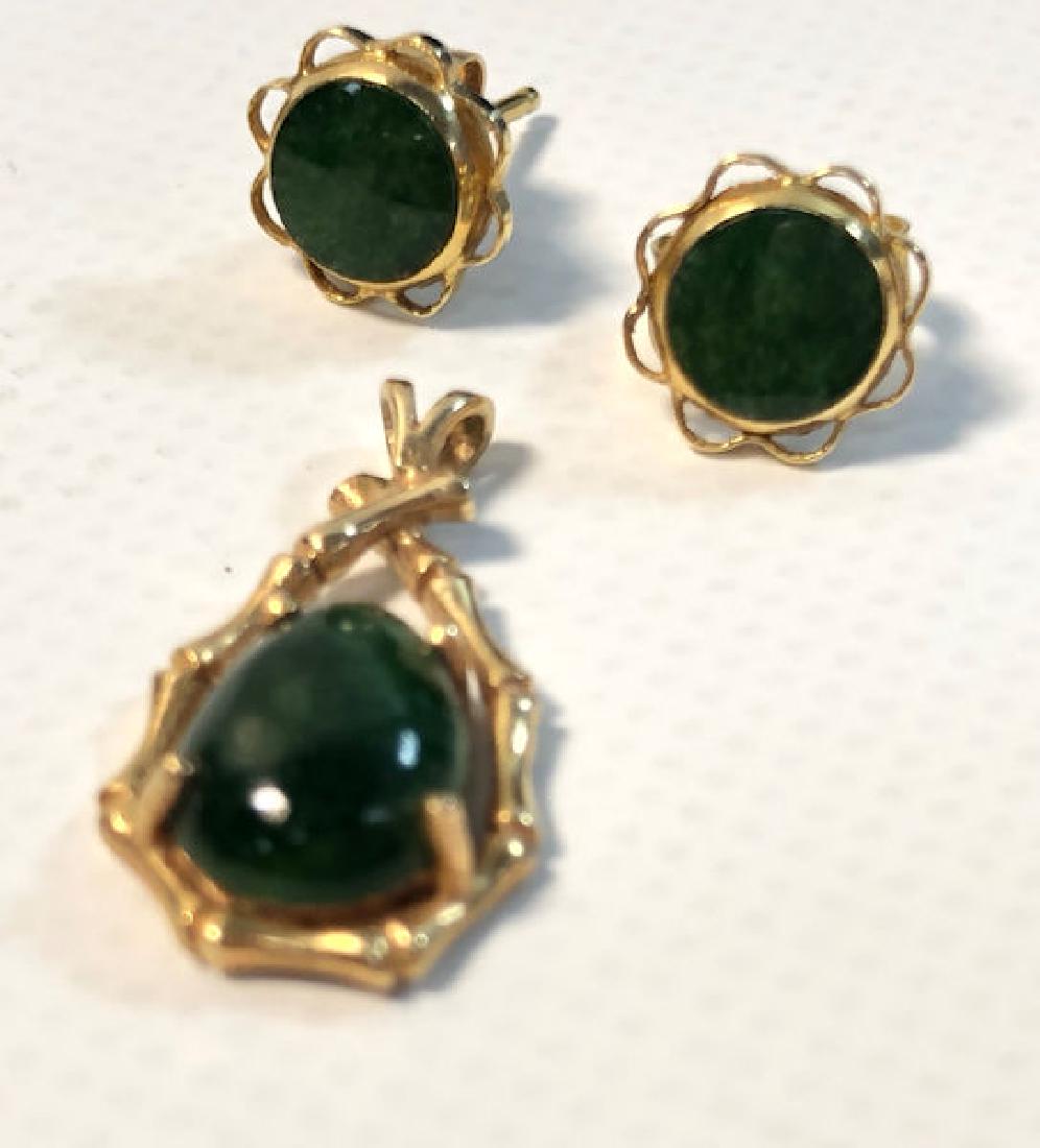 GREEN STONE JEWELRY (UNMATCHED) ~ LOOSE 14KT GOLD (1 of 4)