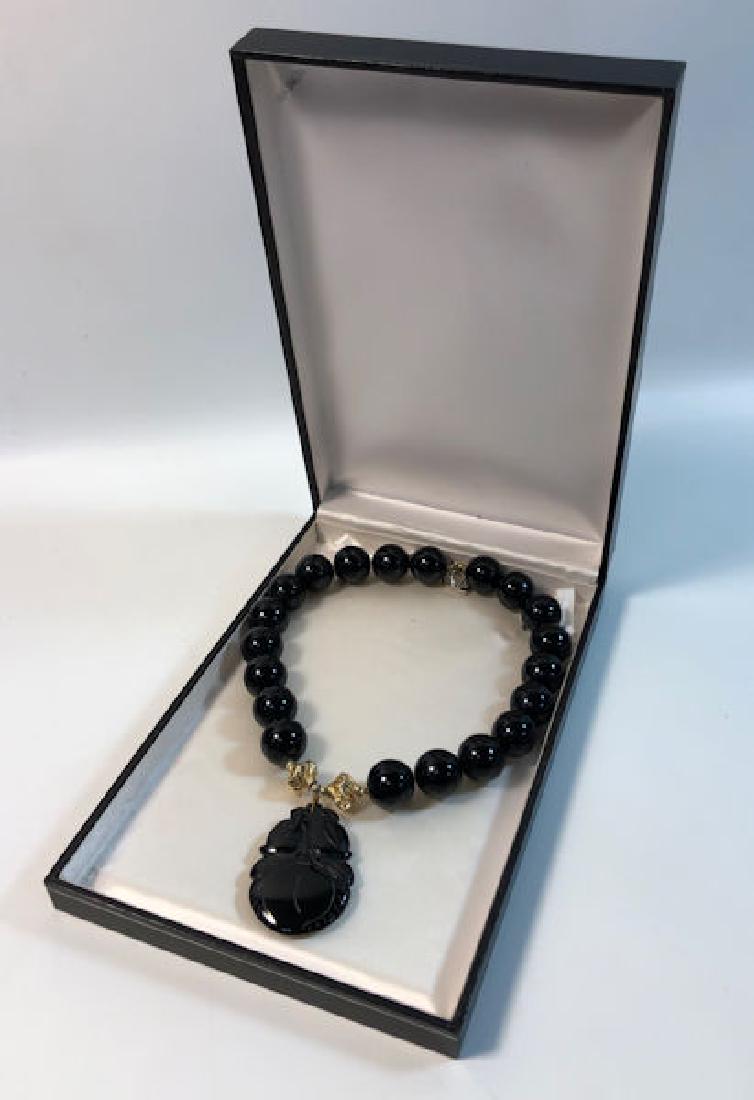 ONYX STATEMENT NECKLACE ~ CHUNKY 18" PRINCESS LENGTH (1 of 7)