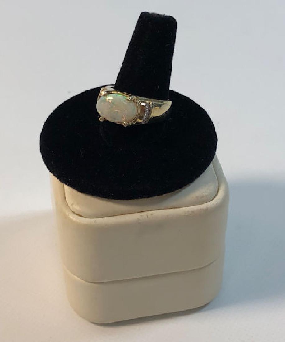 14KT GOLD AND OPAL RING ~ SIZE 7 TAPERED SHANK. SIX (1 of 10)