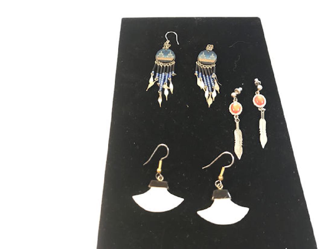SOUTHWESTERN STYLE EARRING LOT ~ THREE PAIRS OF PIERCED (1 of 4)