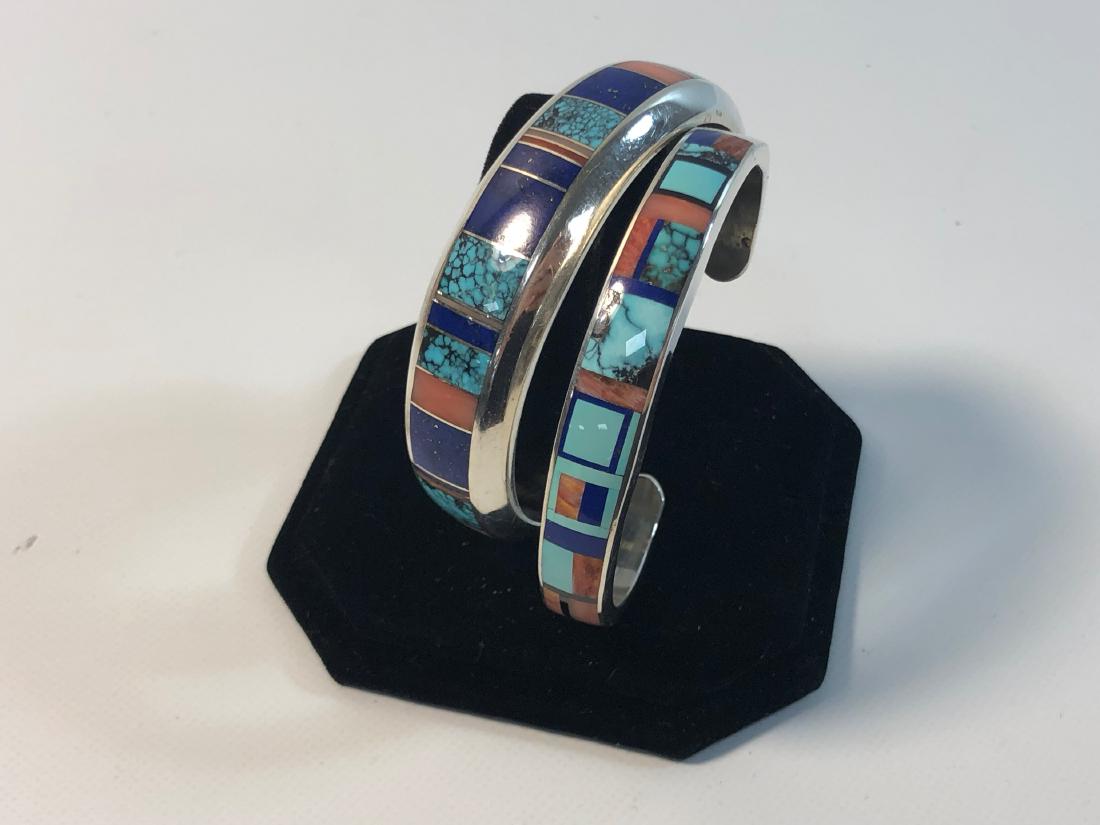 TWO SOUTHWESTERN STYLE CUFFS ~ STERLING SILVER. (1 of 11)
