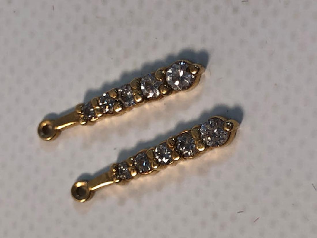 PR. 14KT YELLOW GOLD & DIAMONDS EARRING JACKETS ~ TEN (1 of 4)