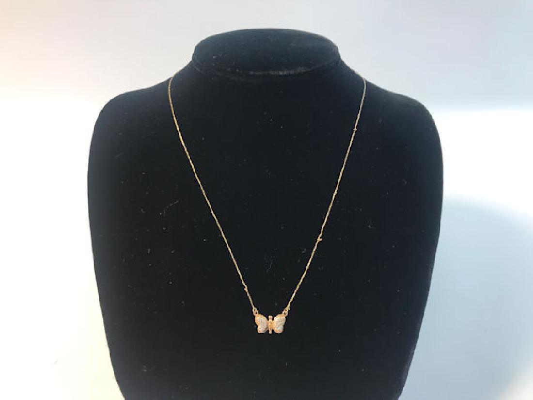 10KT GOLD NECKLACE ~ SIGNED "GTR". THIN CHAIN W/SPRING (1 of 4)