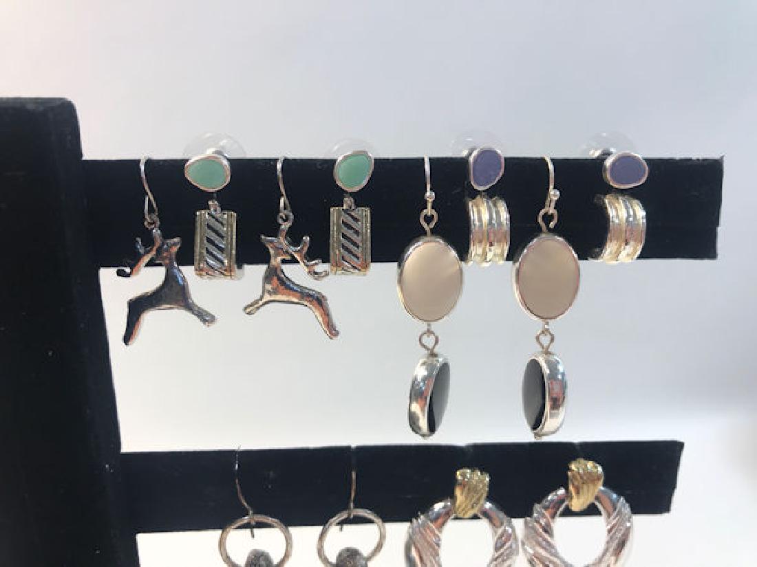 SILVER TONE METAL FASHION EARRINGS ~ OVER A DOZEN PAIR (1 of 10)