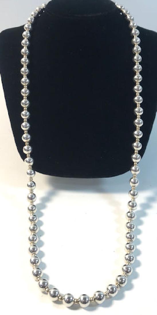 STERLING SILVER NECKLACE ~ 33" NECKLACE W/ ALTERNATING (1 of 3)