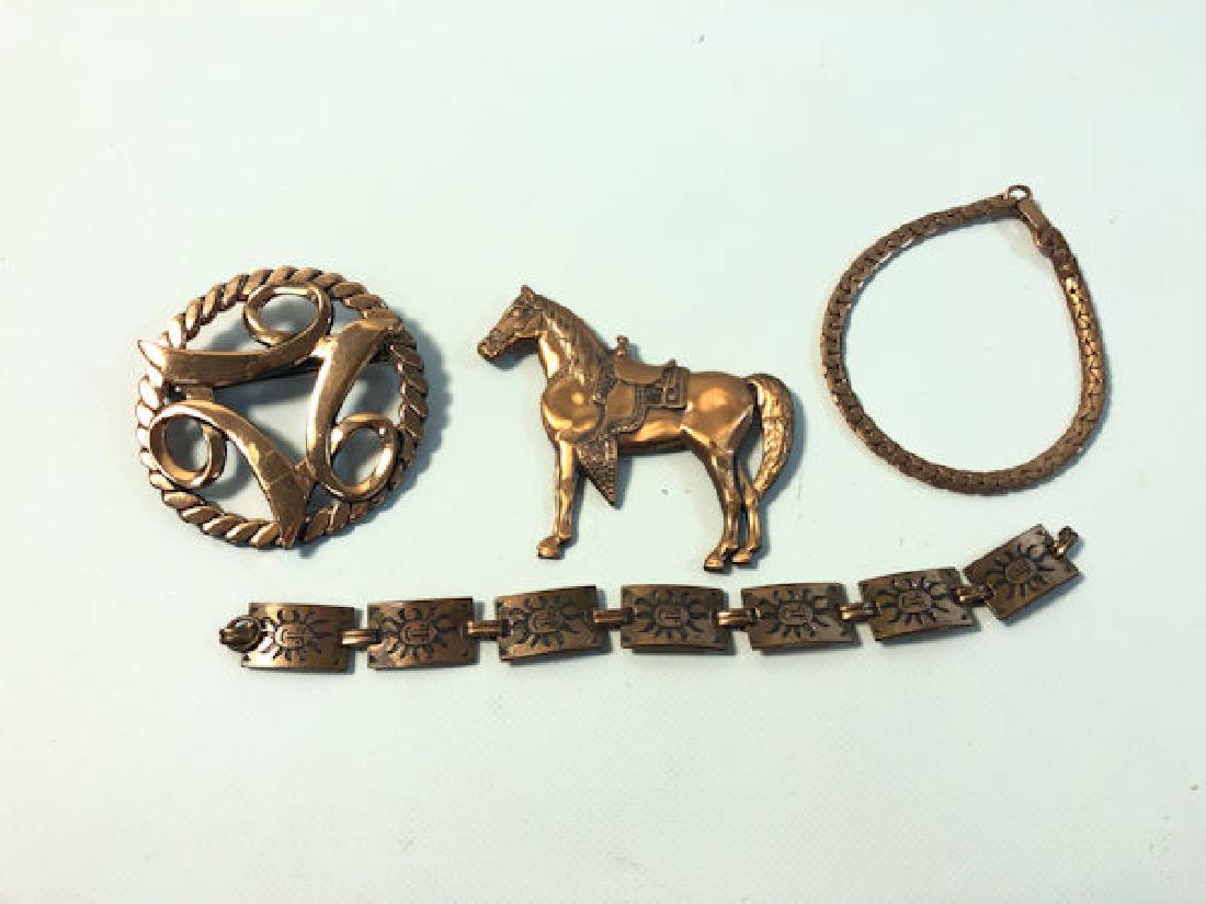 COPPER JEWELRY LOT ~ 2.25" OPENWORK COPPER PIN (1 of 6)