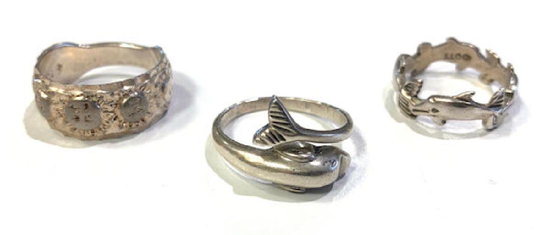 THREE STERLING SILVER RINGS ~ SIZES 4.5-7, FIGURAL (1 of 4)