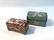 TWO ENAMELED TRINKET BOXES ~ 2.5" X 3.5" GREEN ENAMELED