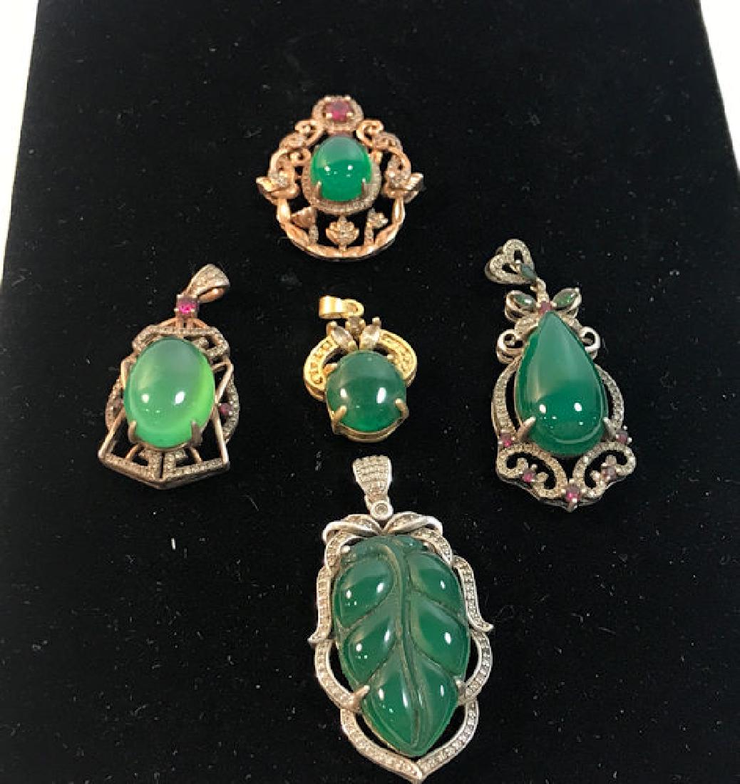 JADE AND JADE TYPE PENDANTS ~ GREEN STONE PENDANTS (1 of 6)