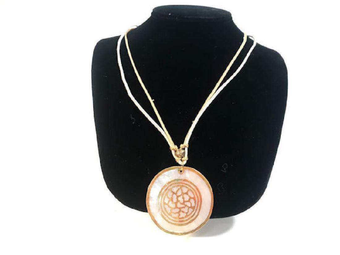 MOTHER-OF-PEARL PENDANT ~ M.O.P./SHELL PENDANT W/GOLD (1 of 3)
