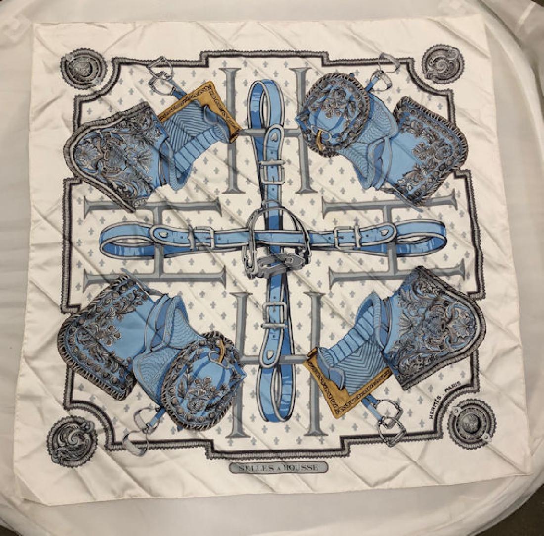 HERMES SILK SCARF "SELLES A HOUSSE" ~ USED VINTAGE (1 of 4)